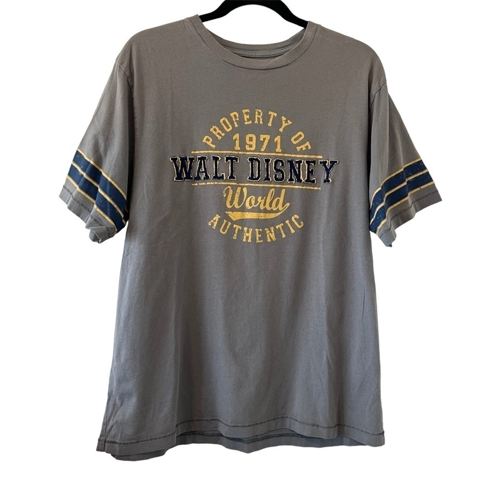 Disney Parks Gray Blue & Gold Property of Walt Disney World Shirt